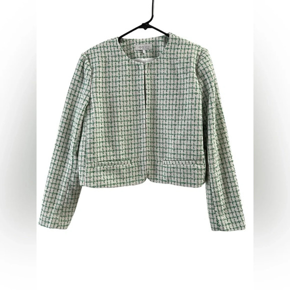 Wayf green tweed classy blazer jacket - Picture 1 of 4